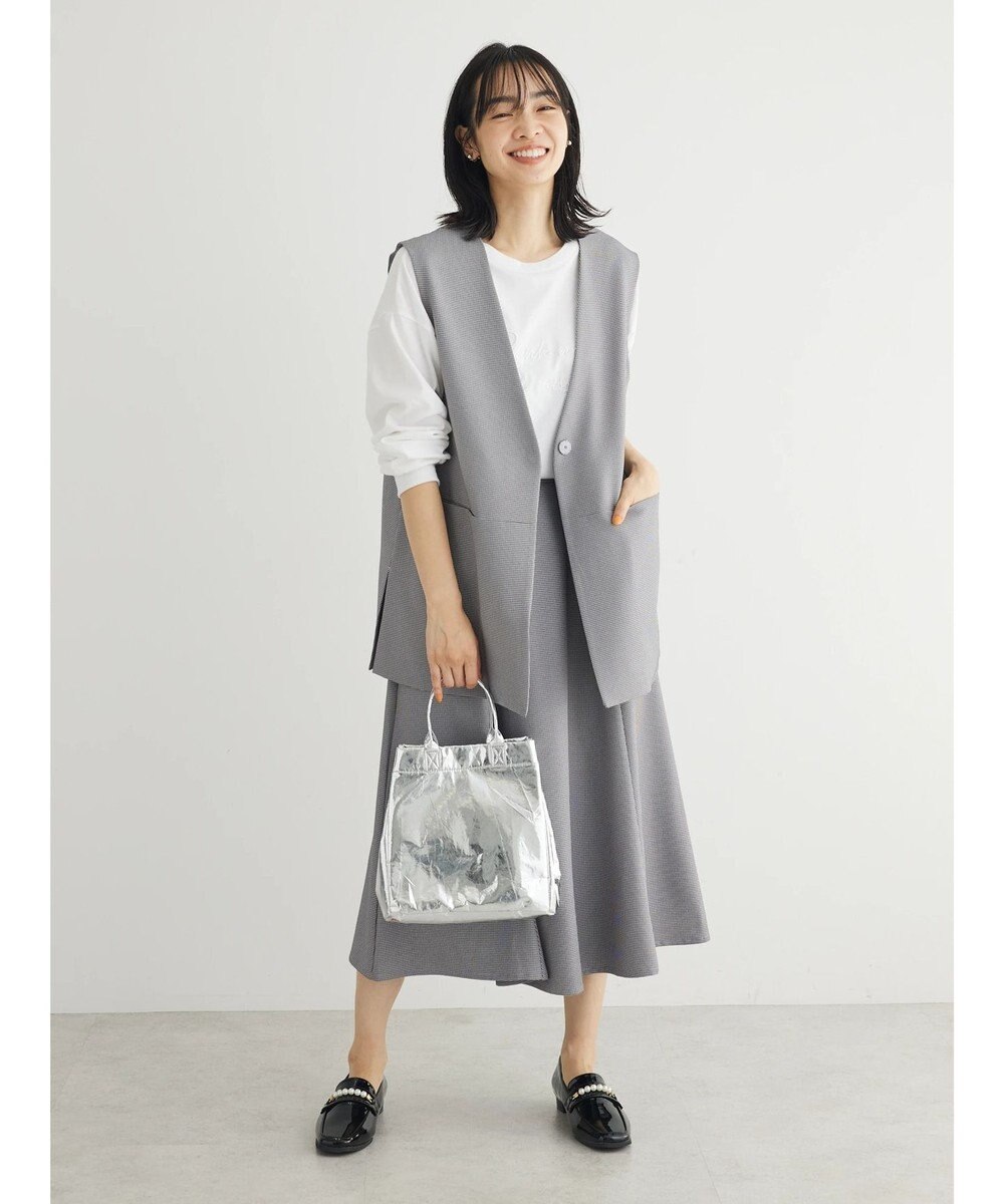 Green Parks きれいシルエット千鳥柄ジレ 