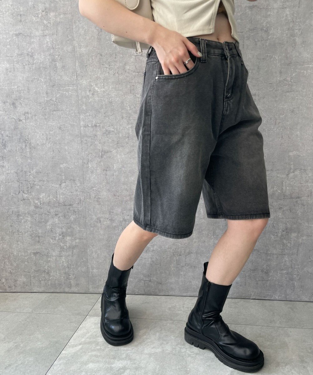 WEGO ワイドハーフデニムパンツ 