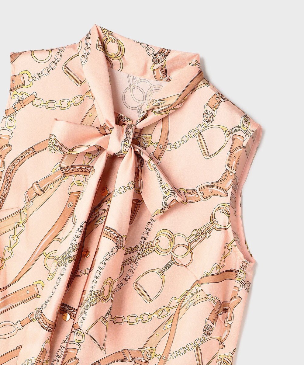 GRACE CONTINENTAL チェーンプリントボウタイブラウス 