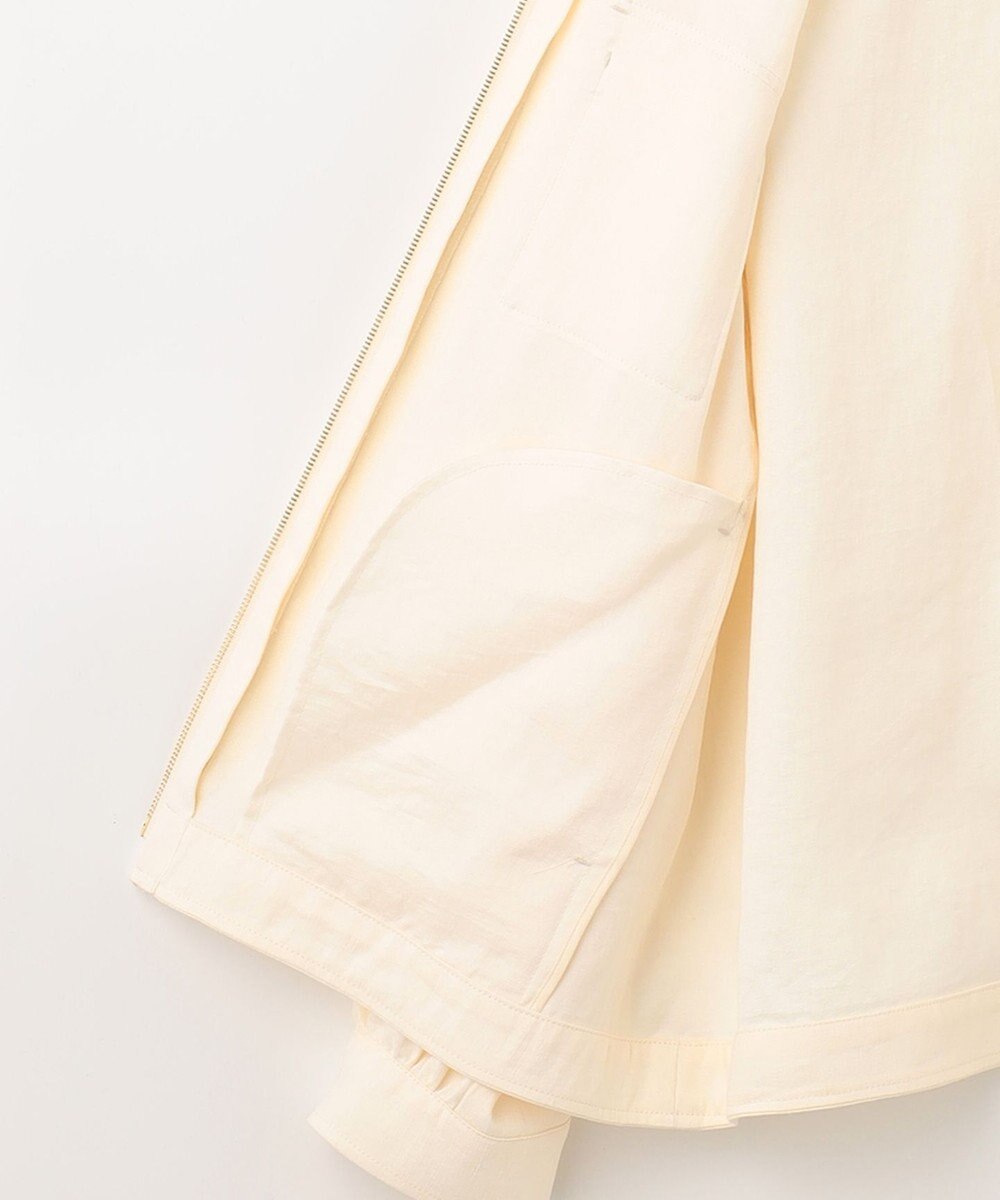 自由区 【XSサイズ～/洗える】ブライトリネンファイユ ジップアップブルゾン 