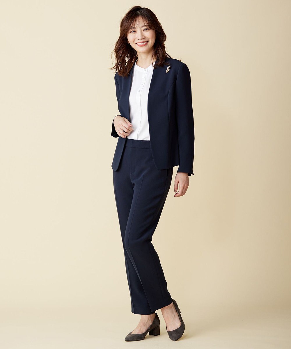 J.PRESS LADIES 【洗える】セラテリーダブルクロス テーパード パンツ 