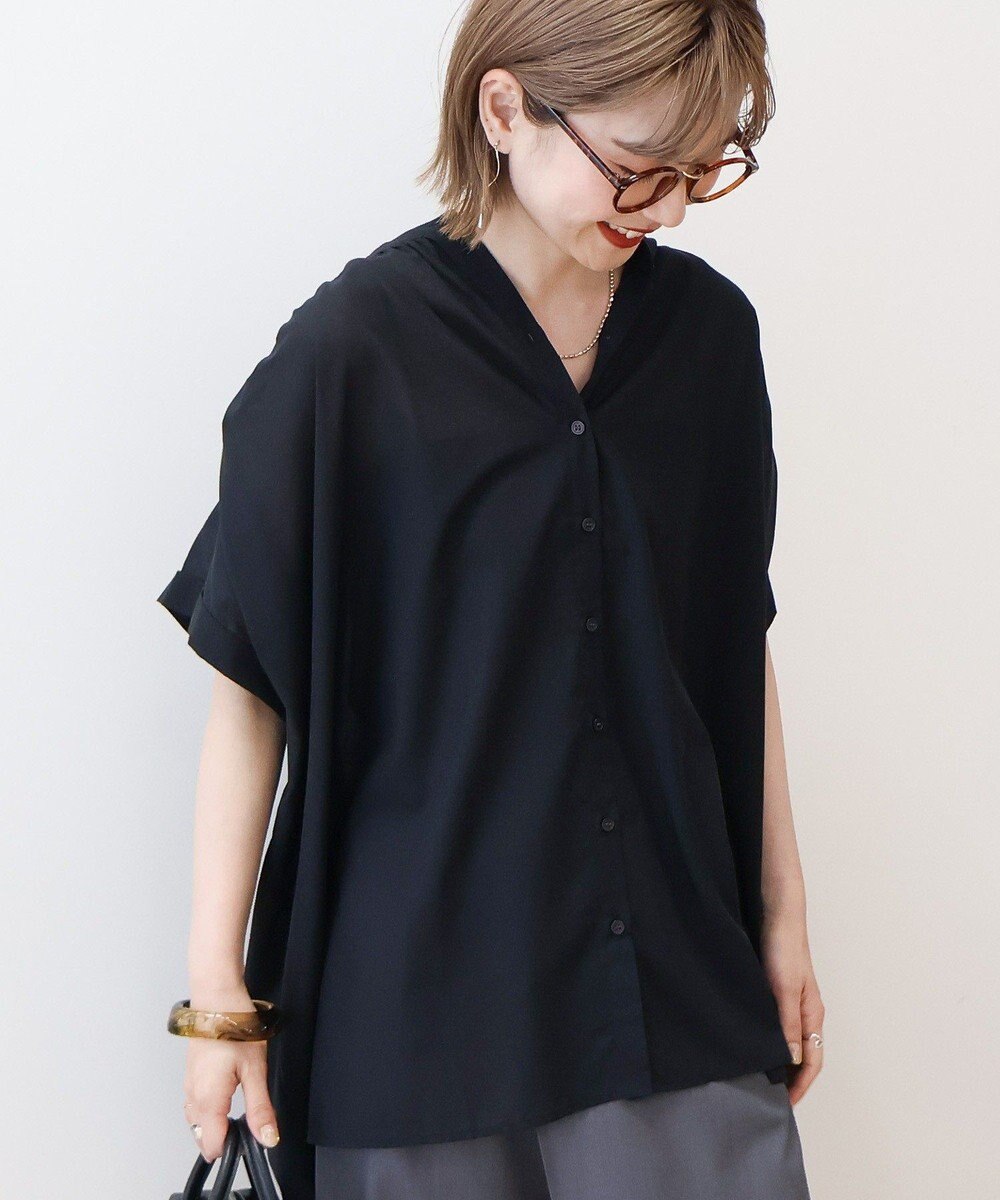 AMERICAN HOLIC 【予約】【WEB限定】イージーケア+接触冷感 フレンチスリーブギャザーシャツ 