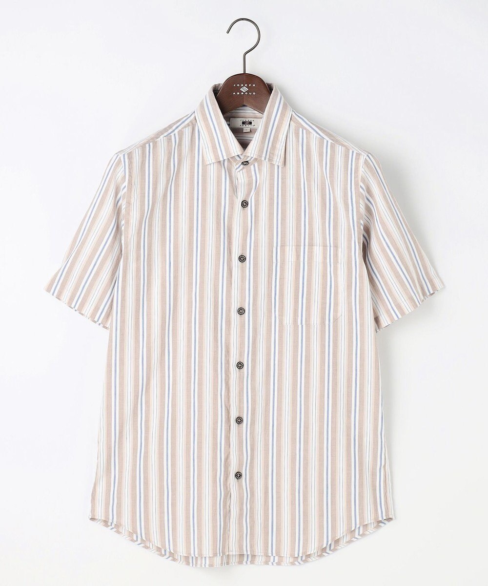 JOSEPH ABBOUD 【キングサイズ・清涼・リネンブレンド】コットンリネン ボイルコード　半袖 シャツ 