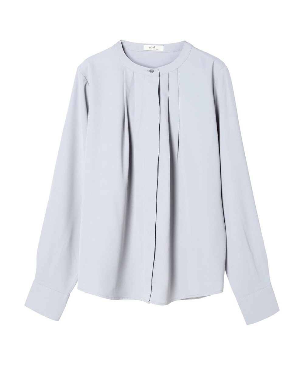 earth music&ecology ノーカラーフロントタックブラウス 