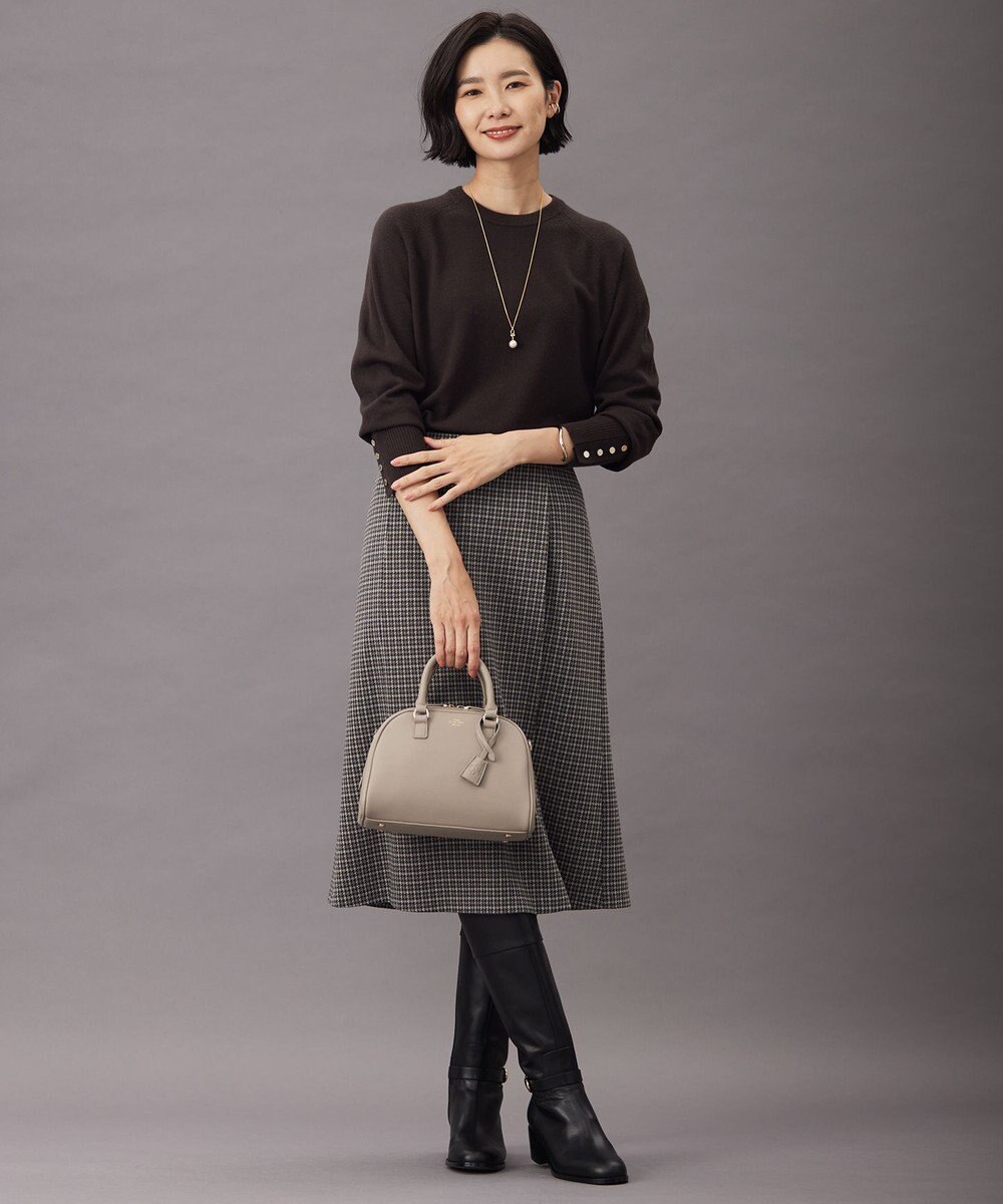 J.PRESS LADIES L 【洗える】SEMI WORSTED WOOL クルーネック ニット 