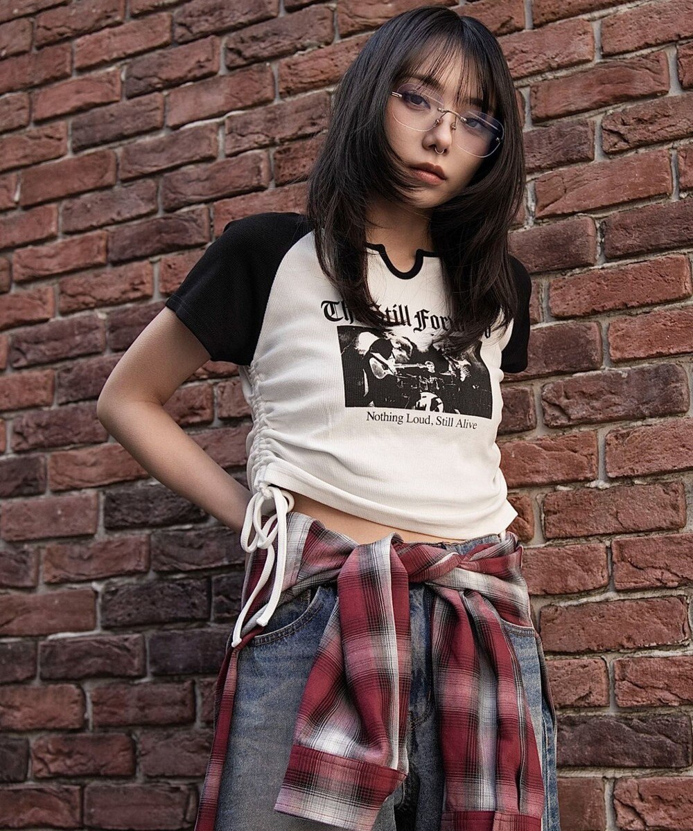 WEGO キーネックサイドレースアップちびT 