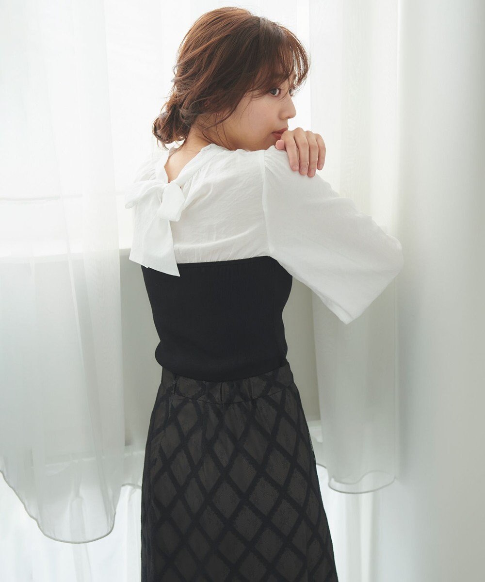 Feroux 【洗える】ビスチェドッキングニット プルオーバー 