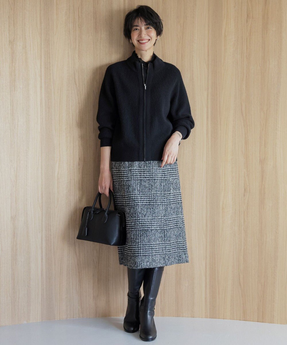 J.PRESS LADIES L 【洗える】CAT ジップアップブルゾン ニット 