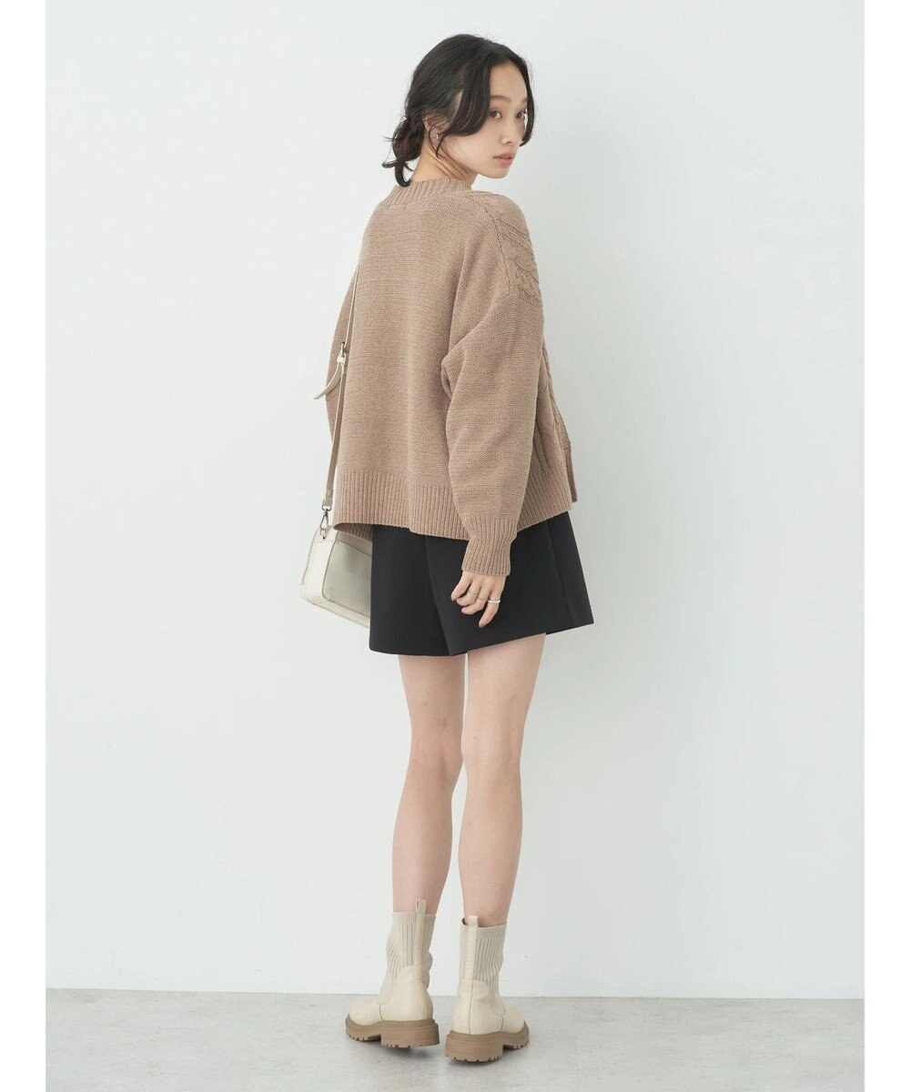 earth music&ecology ベロアモールケーブルカーディガン 