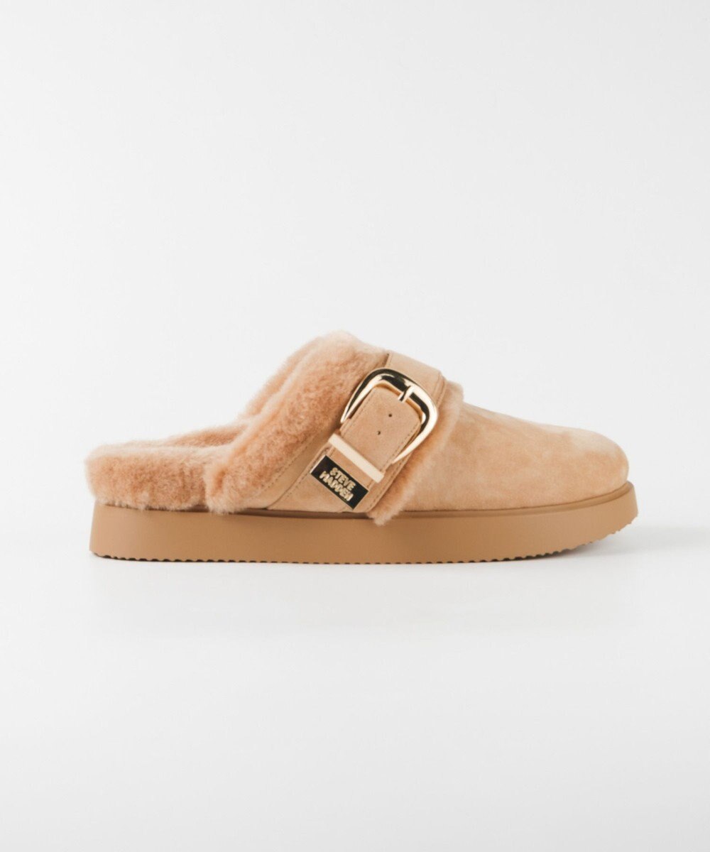 STEVE MADDEN COZY-UP ファーバックルサボ 