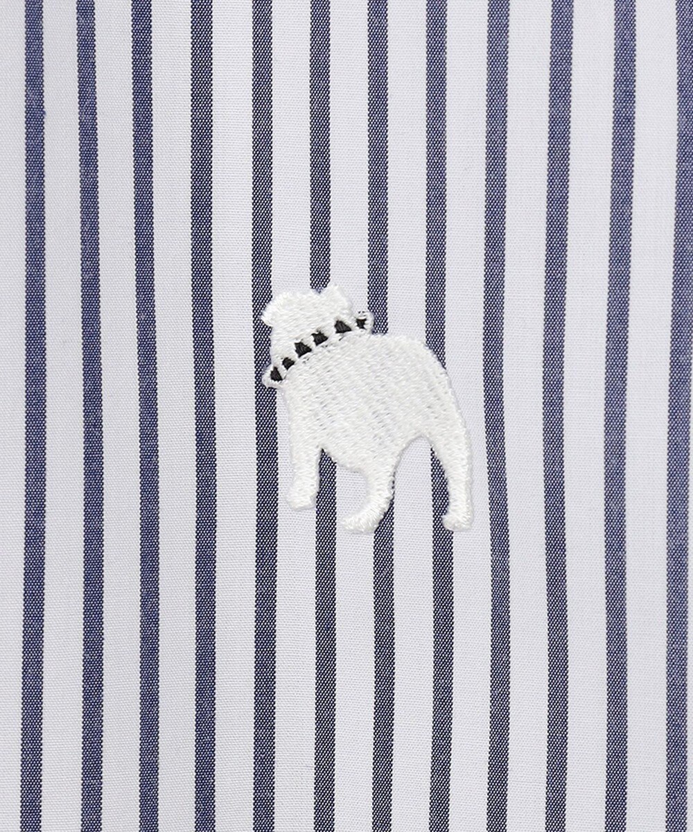 J.PRESS MEN 【WEB限定】ポプリンストライプ バックブルバンドカラーシャツ 