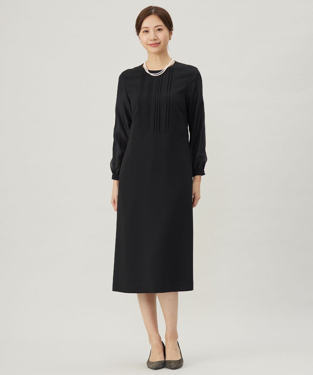 J.PRESS LADIES 【洗える】ノルディス2wayジョーゼット タックディテール ワンピース 