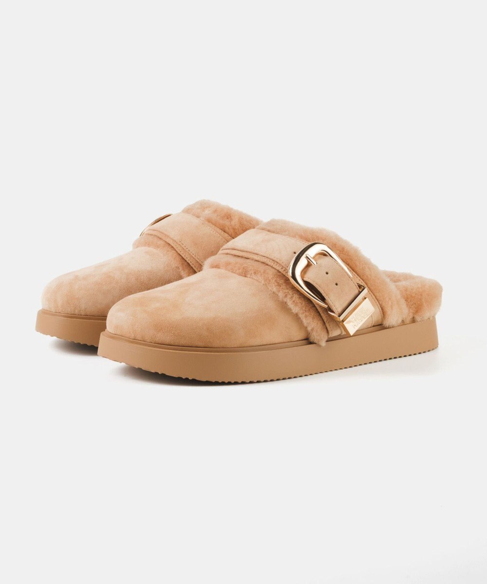STEVE MADDEN COZY-UP ファーバックルサボ 