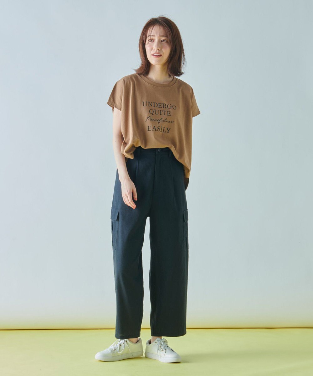 ANY 【UVケア/接触冷感】チュニック丈半袖ロゴTシャツ 