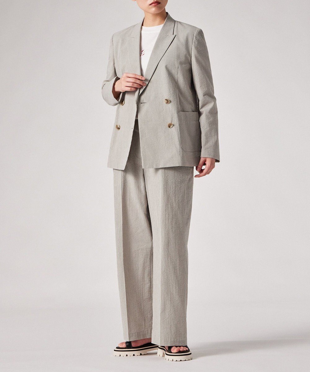 Paul Smith ストライプ シアサッカー ワイドパンツ 