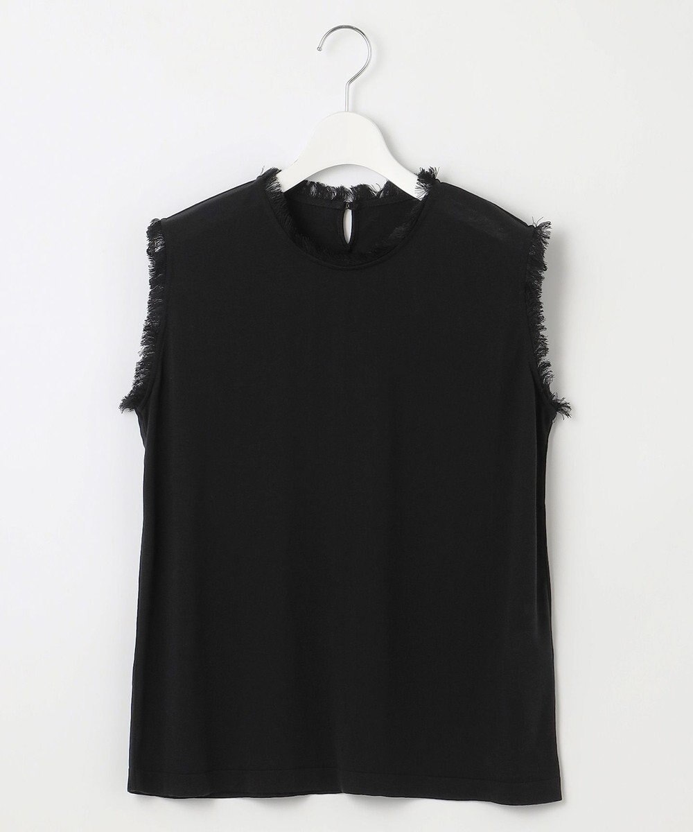 自由区 【カタログ掲載・洗える】フリンジディテールノースリーブ カットソー 