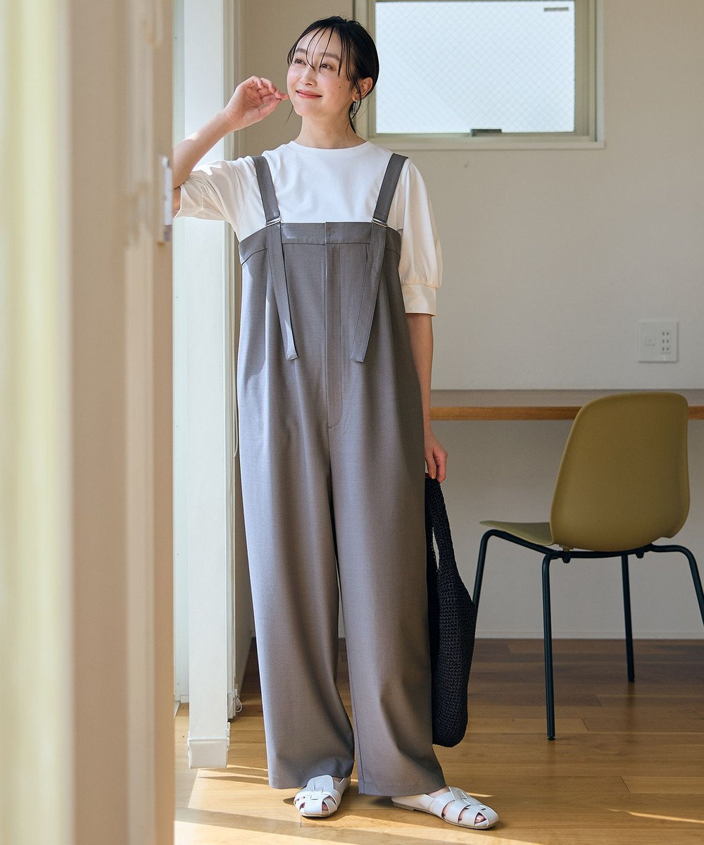 ANY イージーケアライトストレッチサロペット 