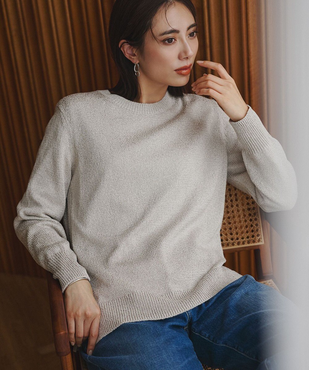 ICB グロッシーペーパーブレンド クルーネックプルオーバー 