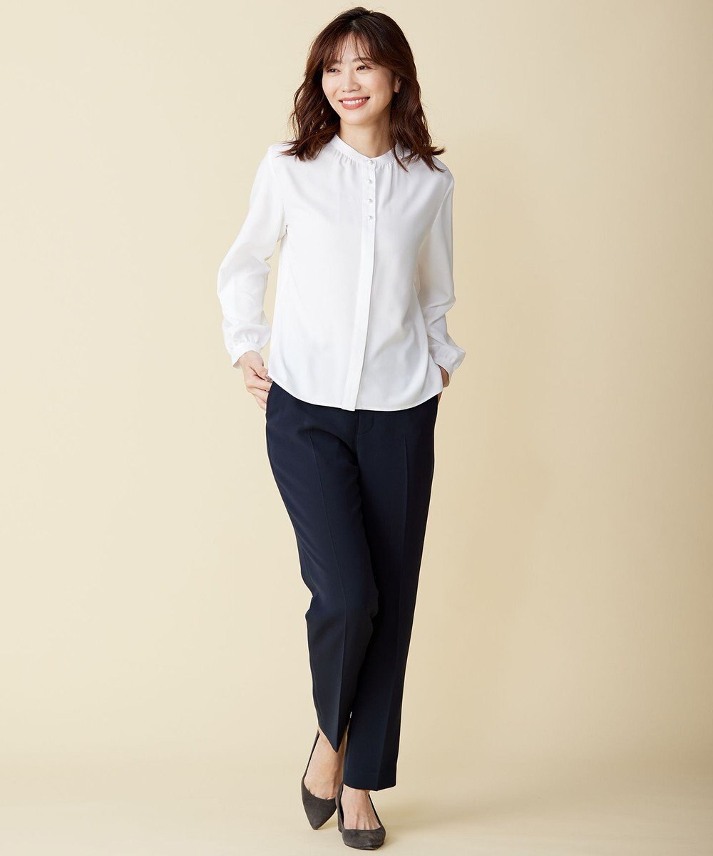 J.PRESS LADIES 【洗える】セラテリーダブルクロス テーパード パンツ 