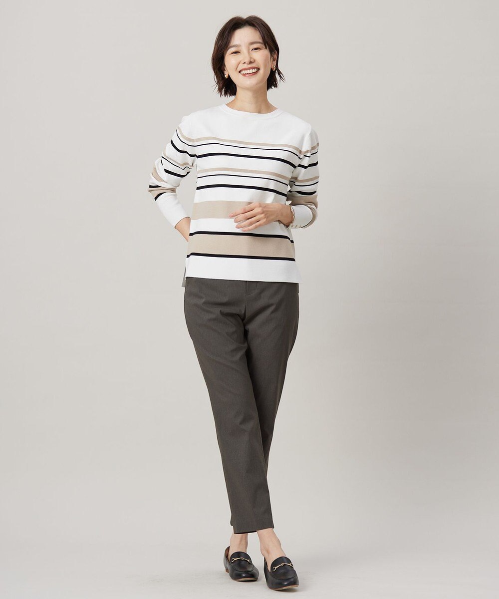 J.PRESS LADIES 【洗える】Rayon Stretch Border ニット 