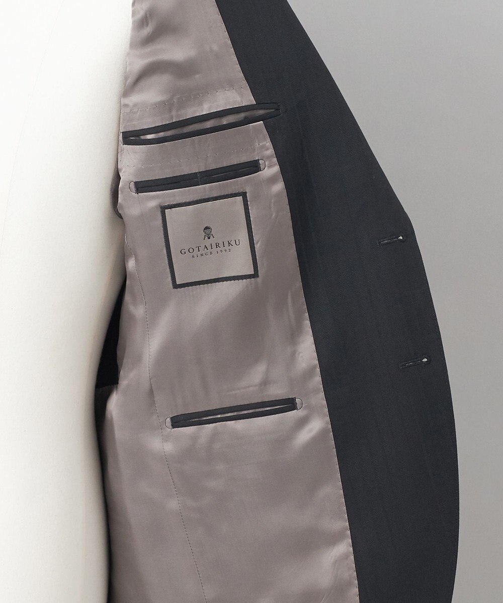 GOTAIRIKU 【御幸毛織】ドライスピナーツイルストレッチスーツ_ブラックストライプ 