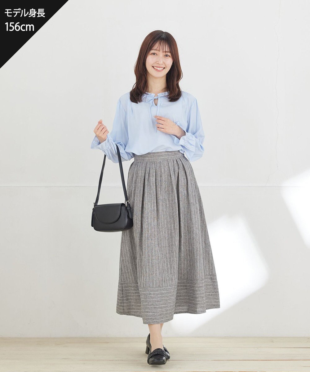 Tiaclasse フリルリボンブラウス 