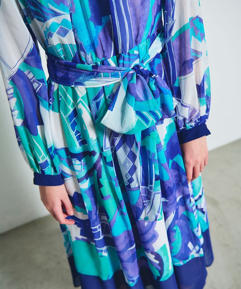 GRACE CONTINENTAL アールデコリゾートプリントワンピース 