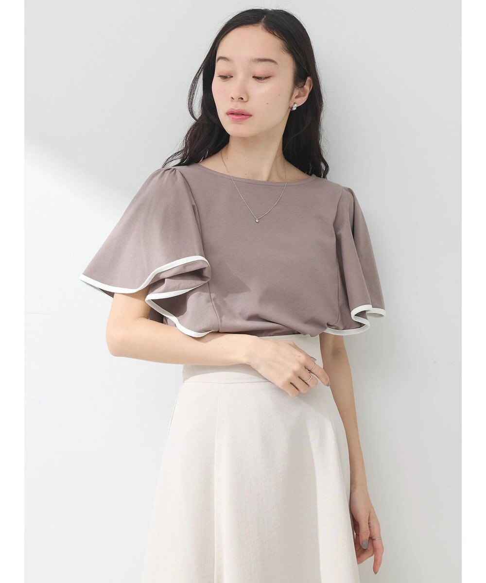 earth music&ecology パイピングフレアスリーブカットソー 