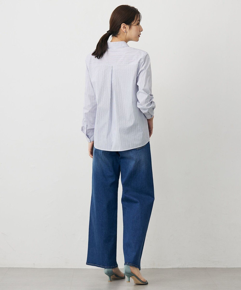 J.PRESS LADIES BEZ ドビーストライプ シャツカラー ブラウス 