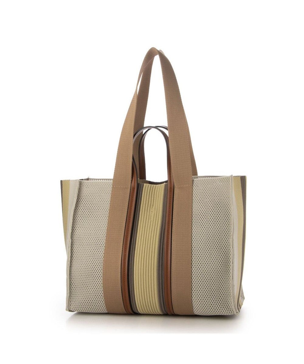 UNBILLION カシュカシュ cachecache / マルチカラーストライプ2wayスクエアトート 