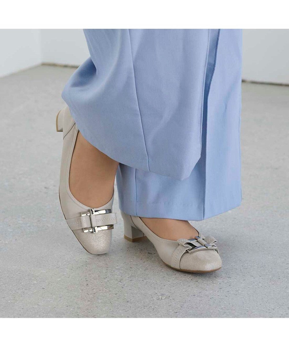 Riz raffinee 【3E】バックルリボンモチーフパンプス 