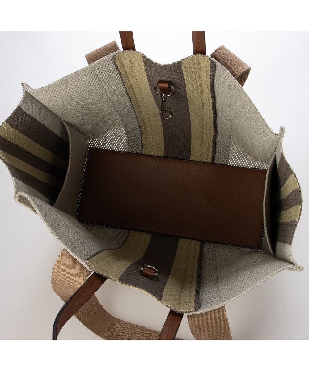 UNBILLION カシュカシュ cachecache / マルチカラーストライプ2wayスクエアトート 