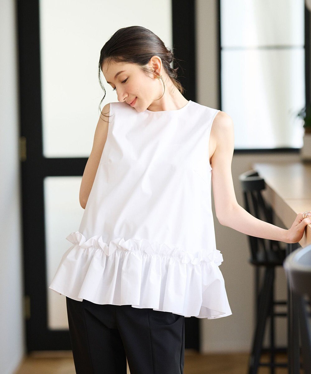 #Newans タックフリルヘムシャツ 