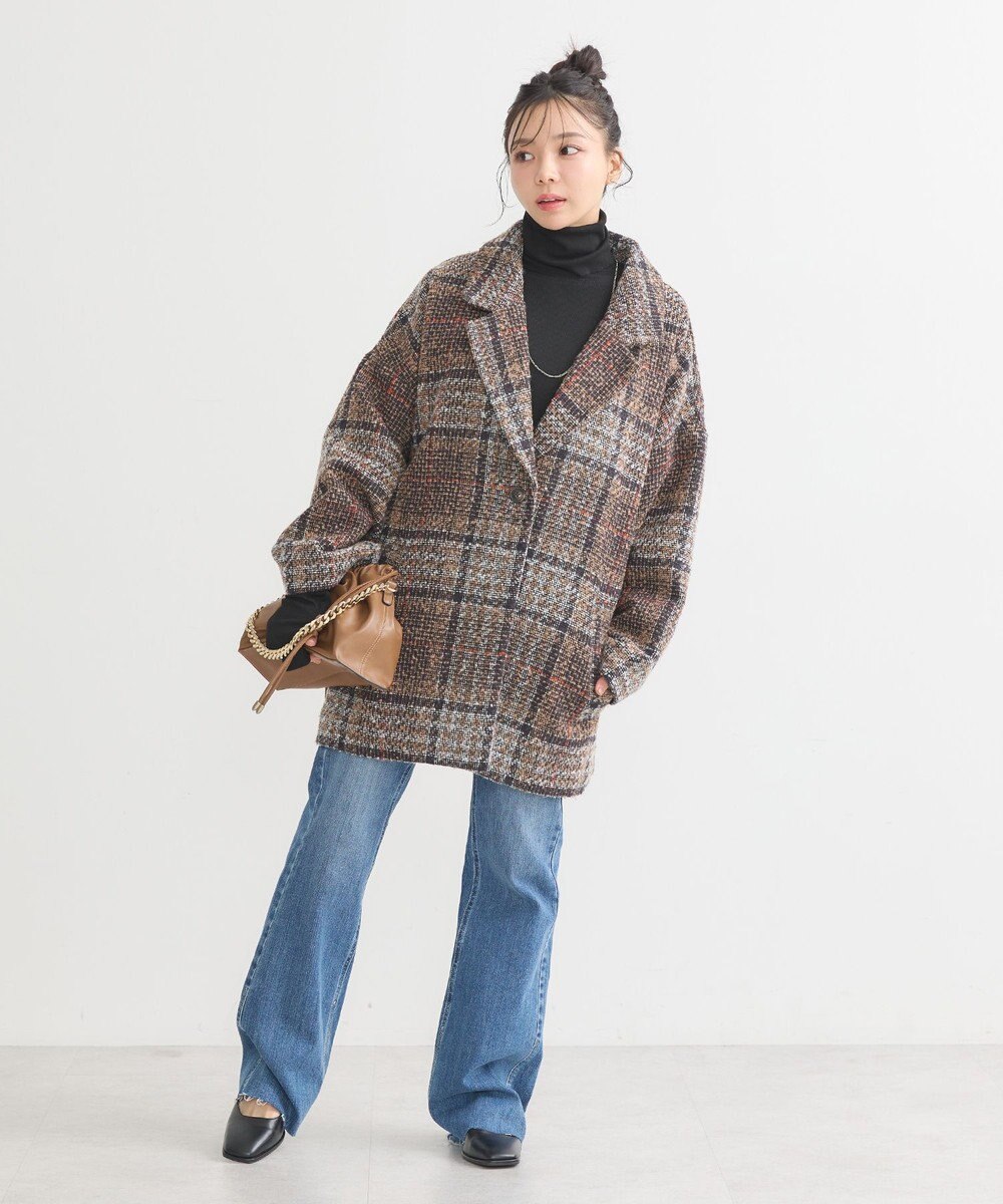 earth music&ecology オーバーテーラードジャケット　チェック 