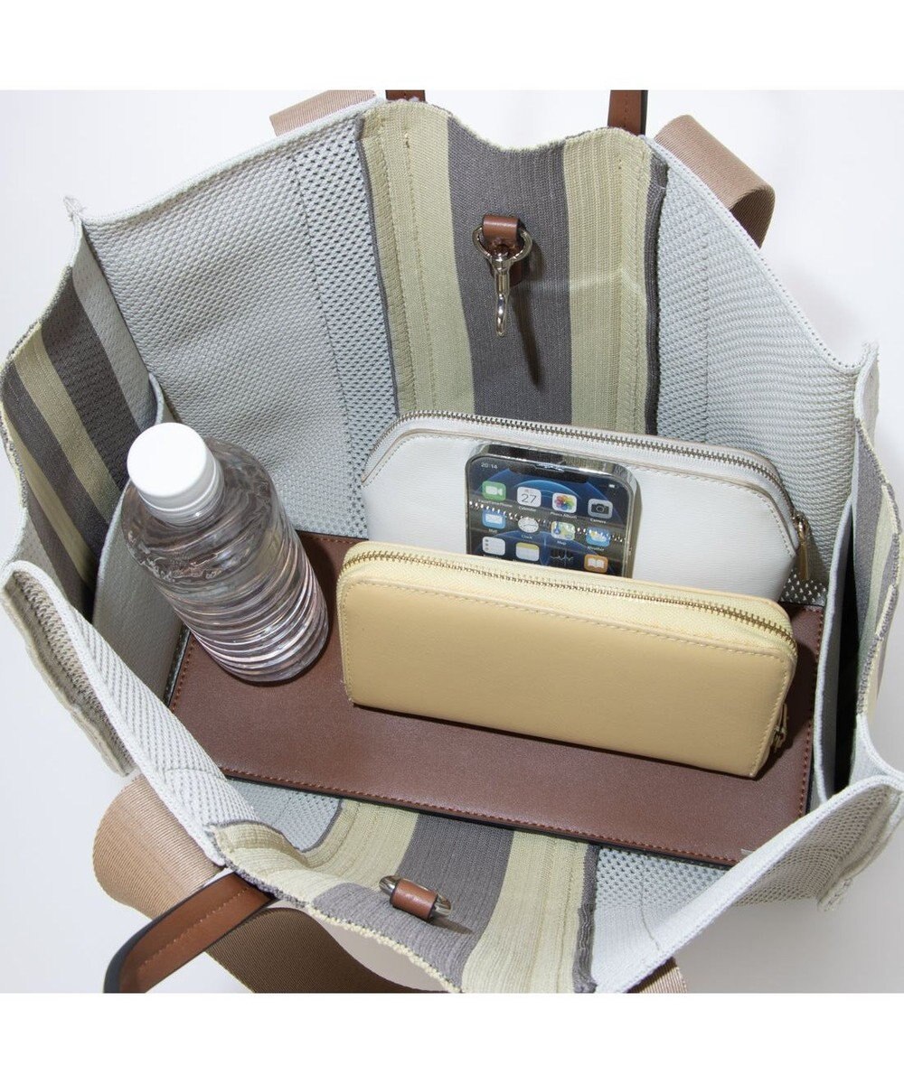 UNBILLION カシュカシュ cachecache / マルチカラーストライプ2wayスクエアトート 