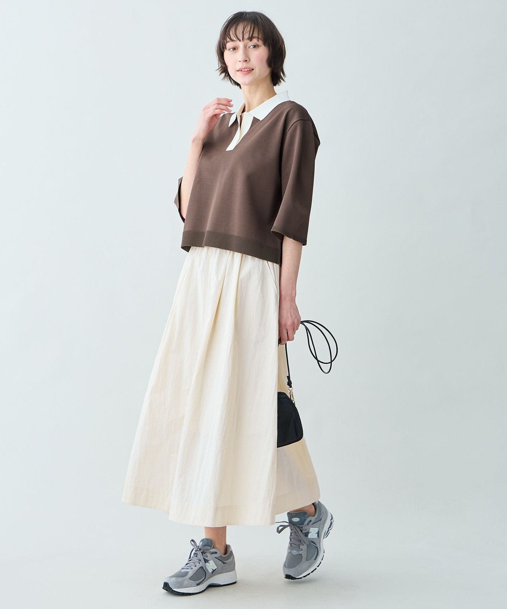 ANY L 【2SET】バイカラーポロニット×スカートセット 