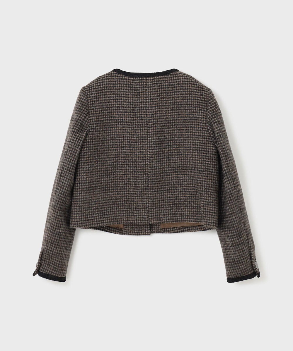 GRACE CONTINENTAL シャギーチェックノーカラージャケット 