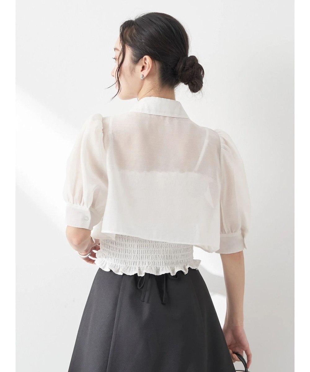 earth music&ecology ＳＥＴ２点シアークロップドシャツ×シャーリングタンク 