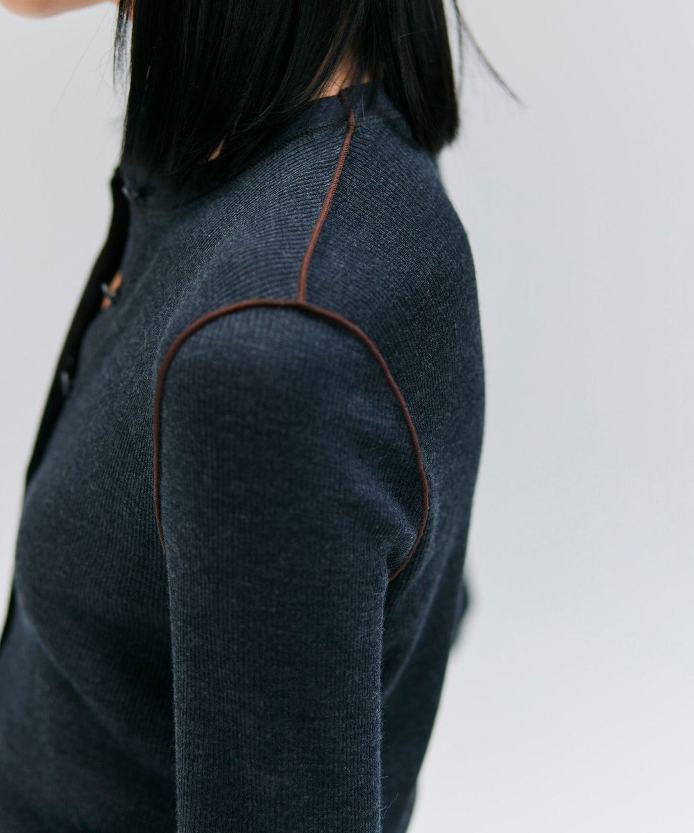 BEIGE， 【洗える・GISELe 10月号掲載】FORD / ウール配色メローヘンリーネックカットソー 