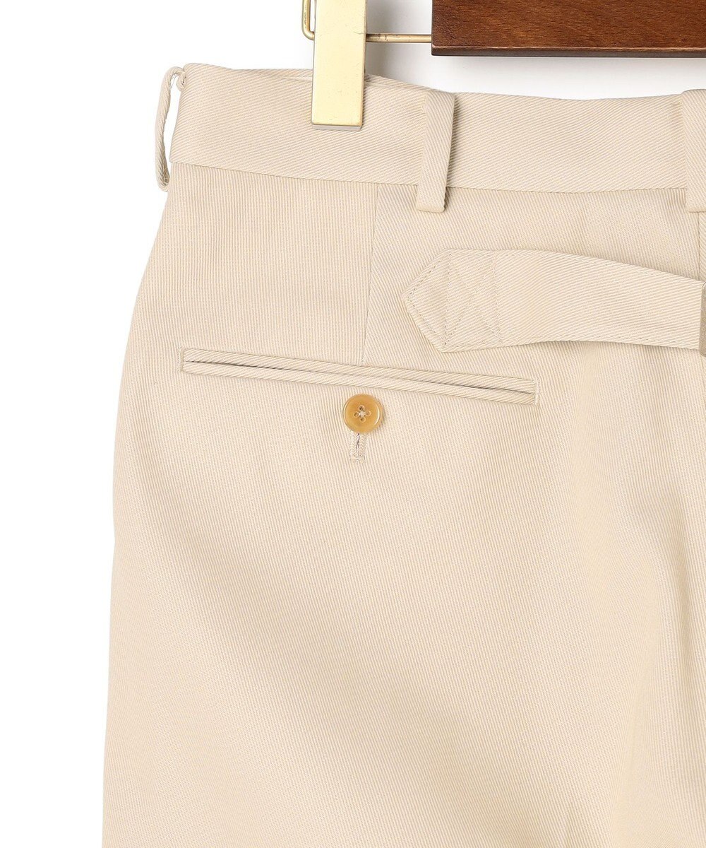 J.PRESS MEN 【J.PRESS ORIGINALS】Cotton Polyester Drill New Piped Stem Slacks / Big Back Belt / Japan Made 