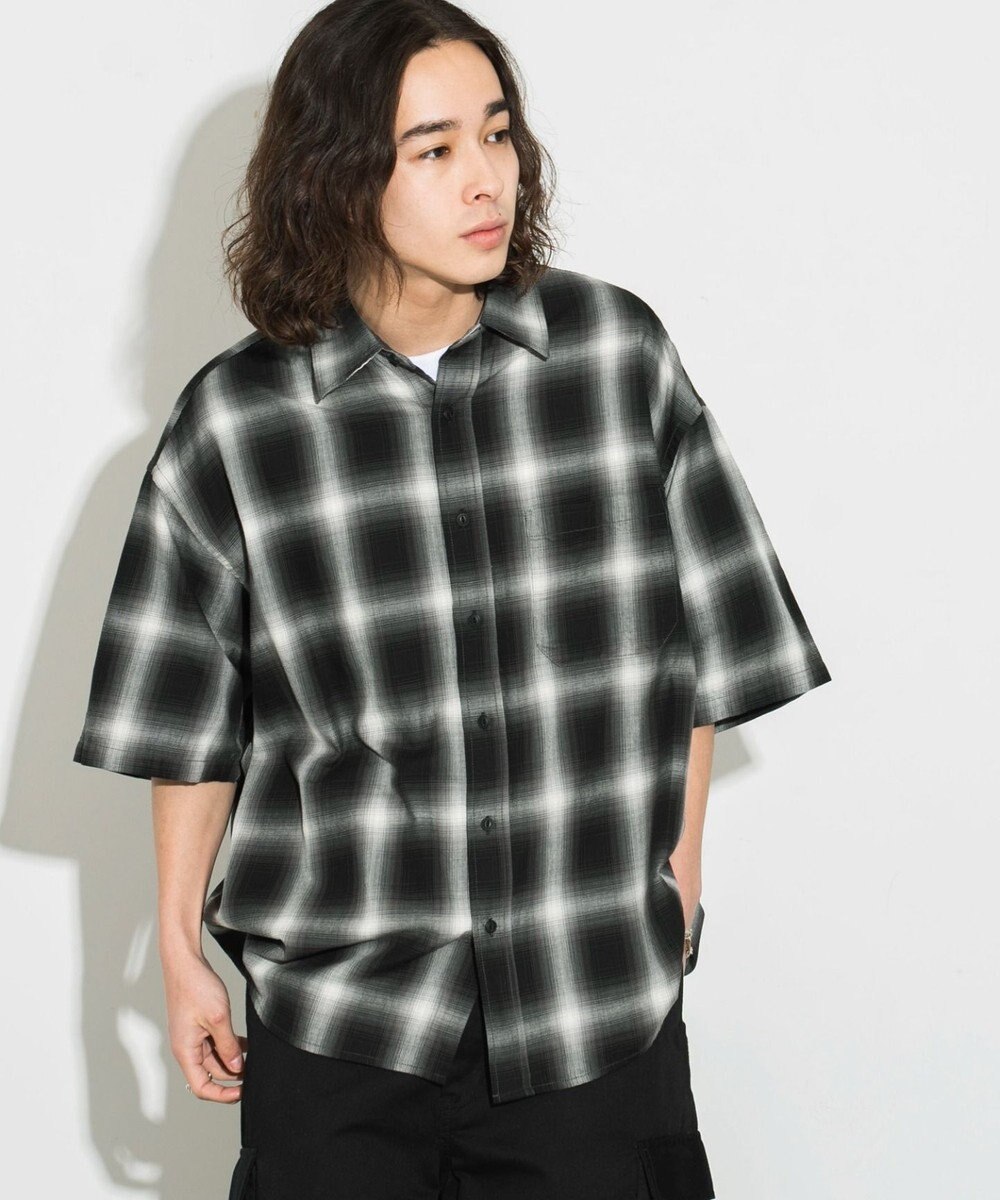 WEGO オンブレチェックシャツ（S） 