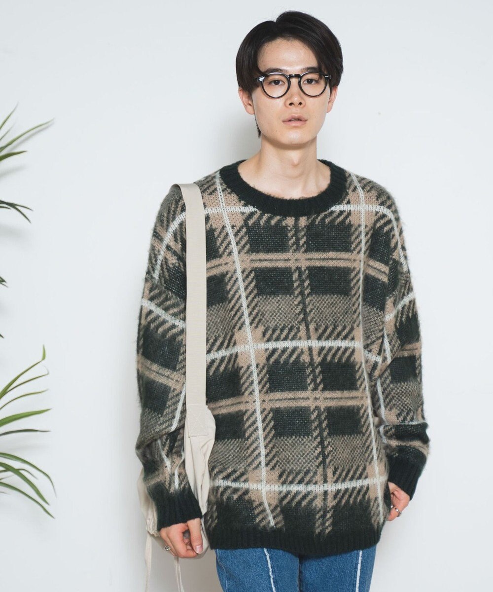 WEGO モヘアライク総柄BIGプルオーバー 