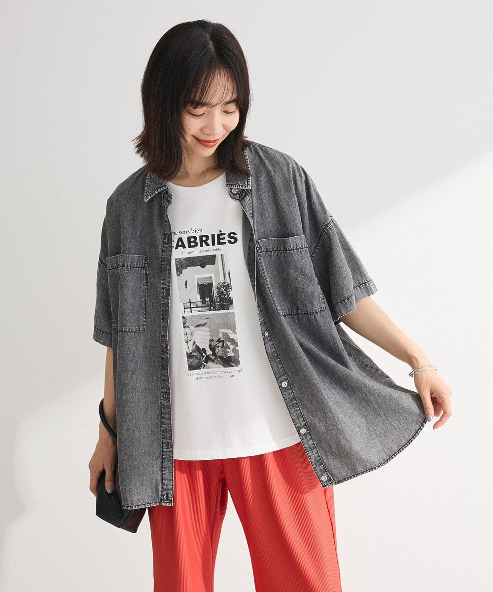 Green Parks 半袖シアーデニムシャツ 