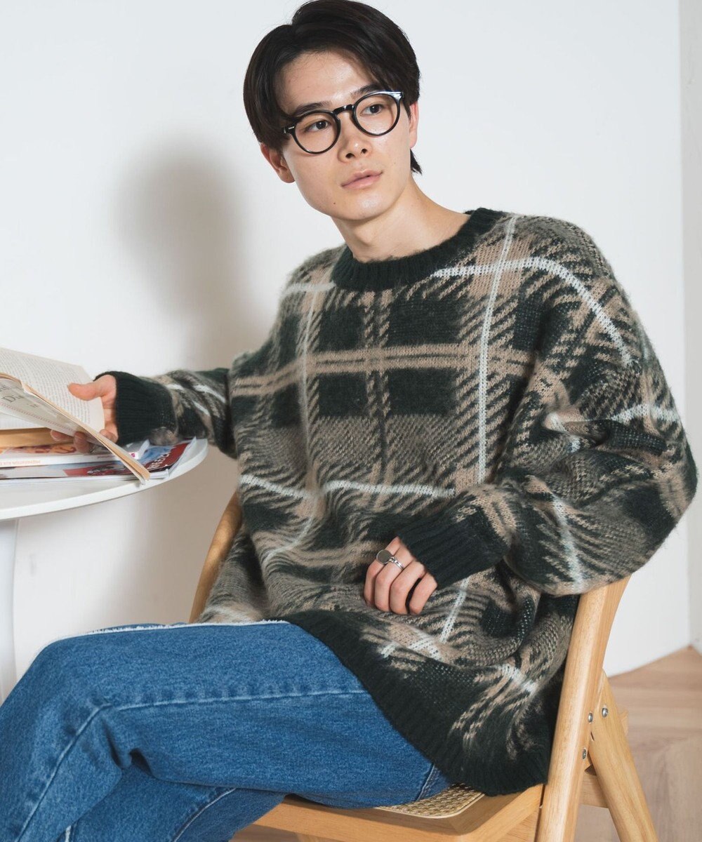 WEGO モヘアライク総柄BIGプルオーバー 