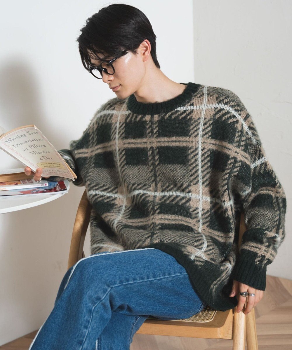 WEGO モヘアライク総柄BIGプルオーバー 