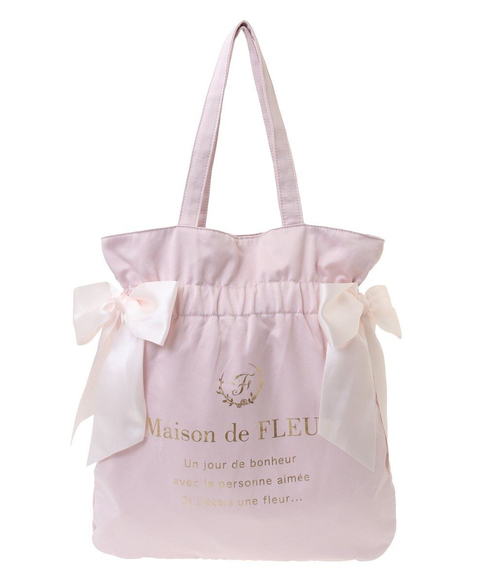 Maison de FLEUR ダブルリボンギャザートートバッグ 