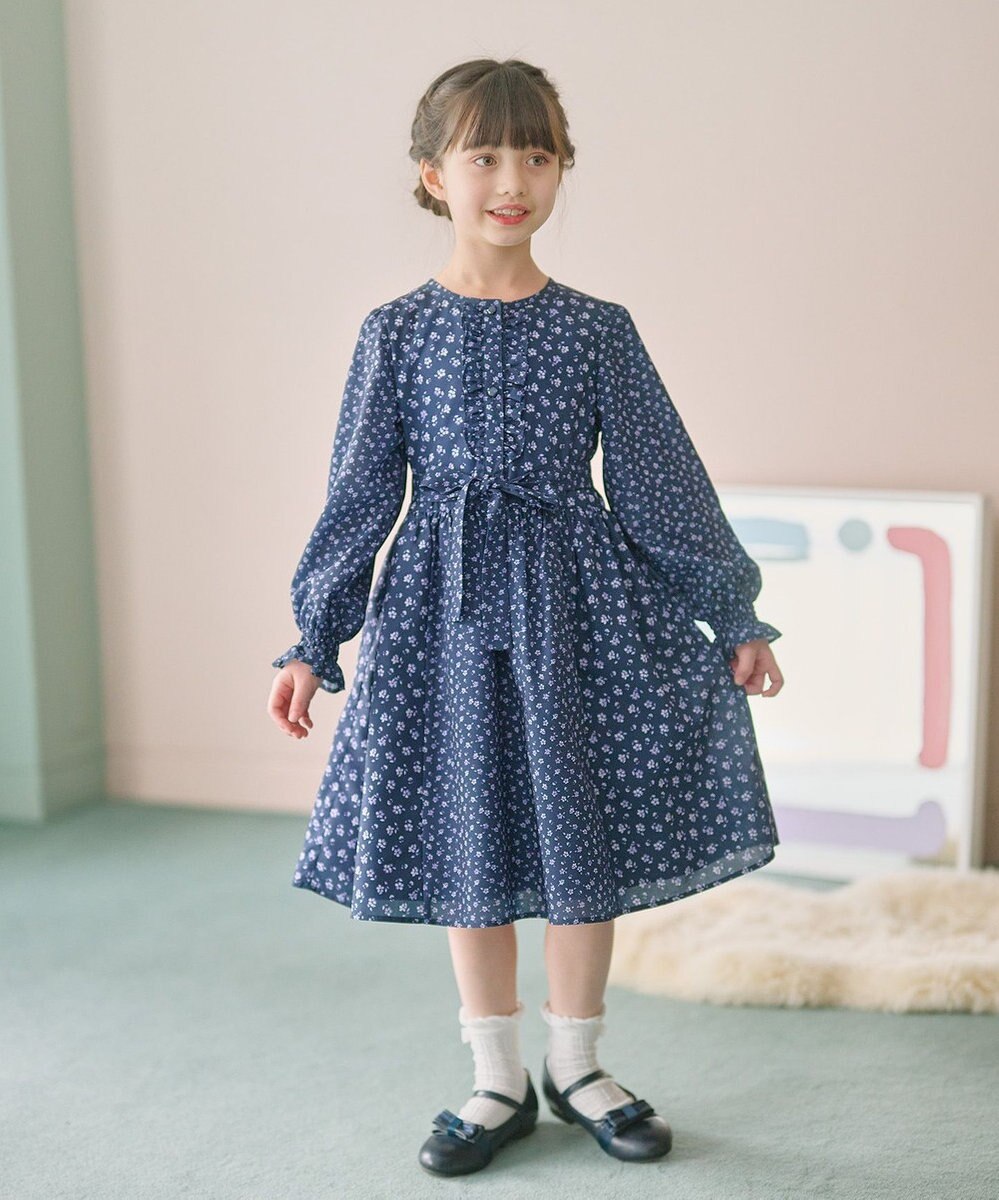 組曲 KIDS 【150-160㎝】フラワーパッチワークワンピース 