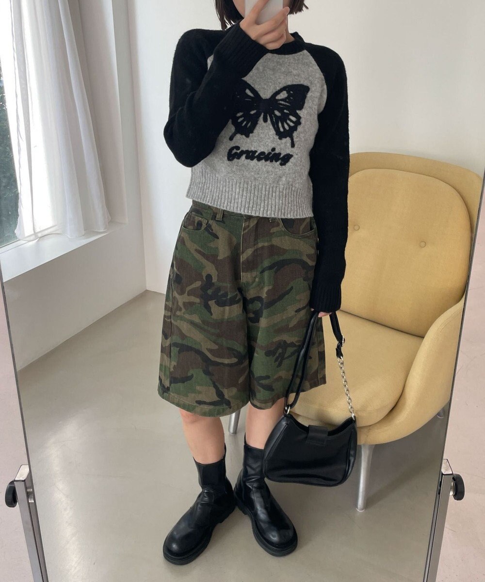 WEGO フラッフィーグラフィックちびニット 