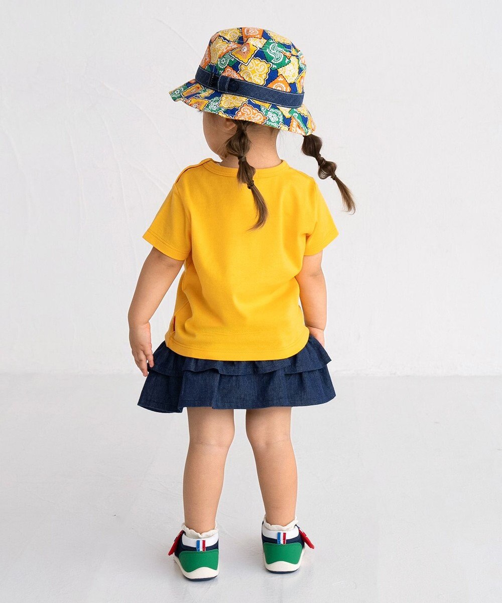 MIKI HOUSE HOT BISCUITS 【80-120cm】 バンダナ柄 ワッペン 半袖Tシャツ 