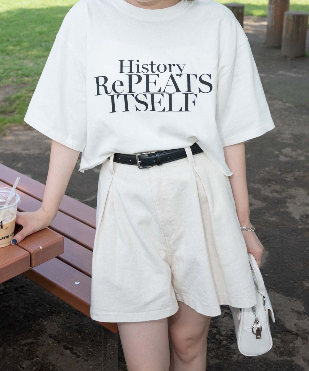 WEGO ベルト付デニムタックショートパンツ 